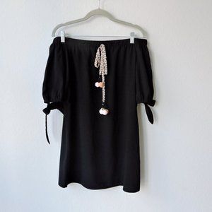 The Backroom black off-shoulder mini dress